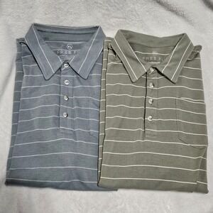 Free Fly Bamboo Flex Polo Shirt Lot Mens XL Green Blue Short Sleeve Stretch